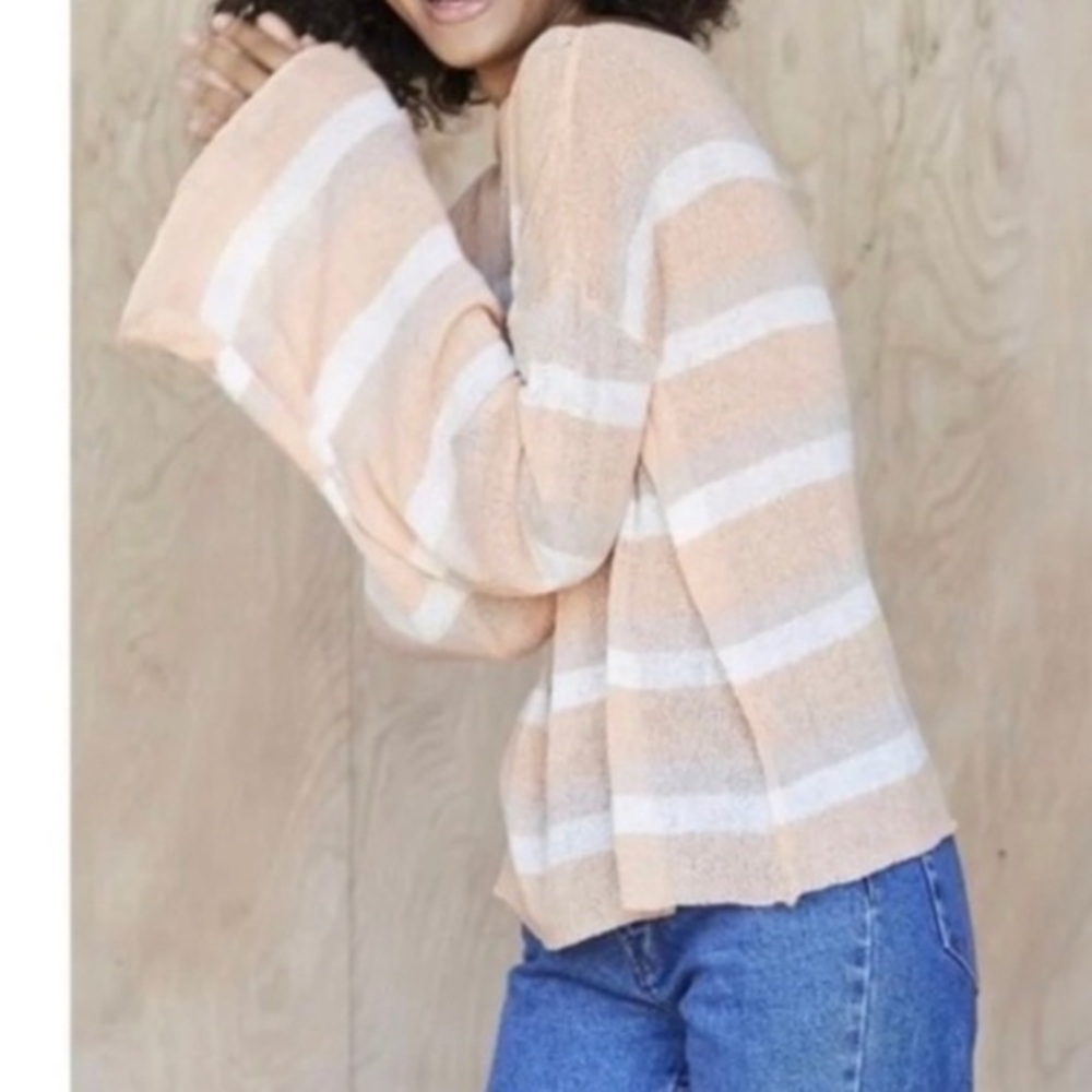 Callahan Peach and White Striped Top